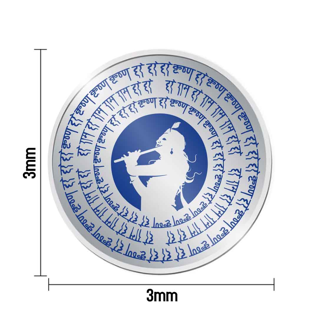 Silver Coin with Shri Krishna Illustration 10gram - Image 4
