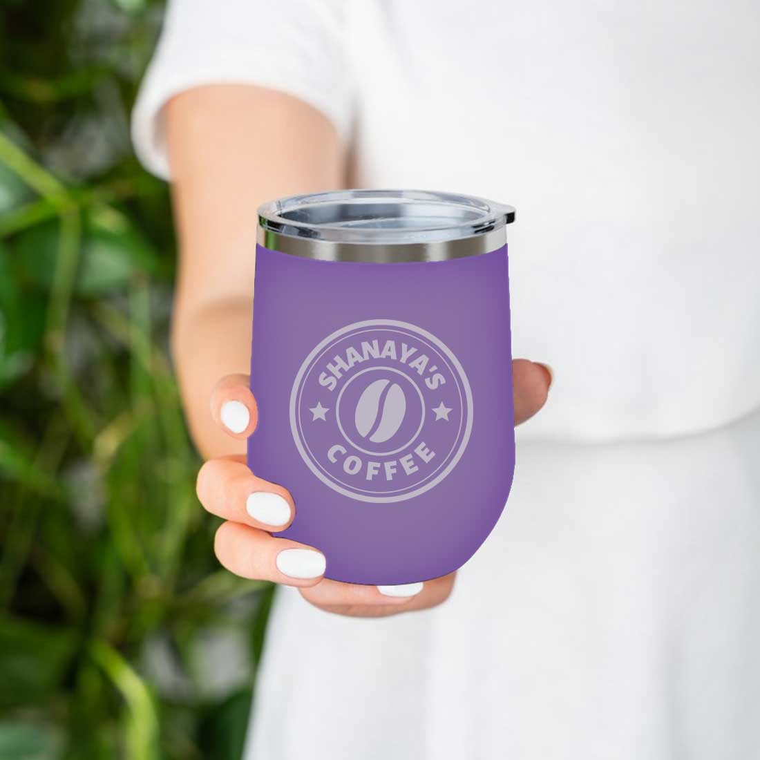 Customized Small Coffee Tumbler for Travelling with Name Engraved Design (350 ML) - Coffee - Image 13