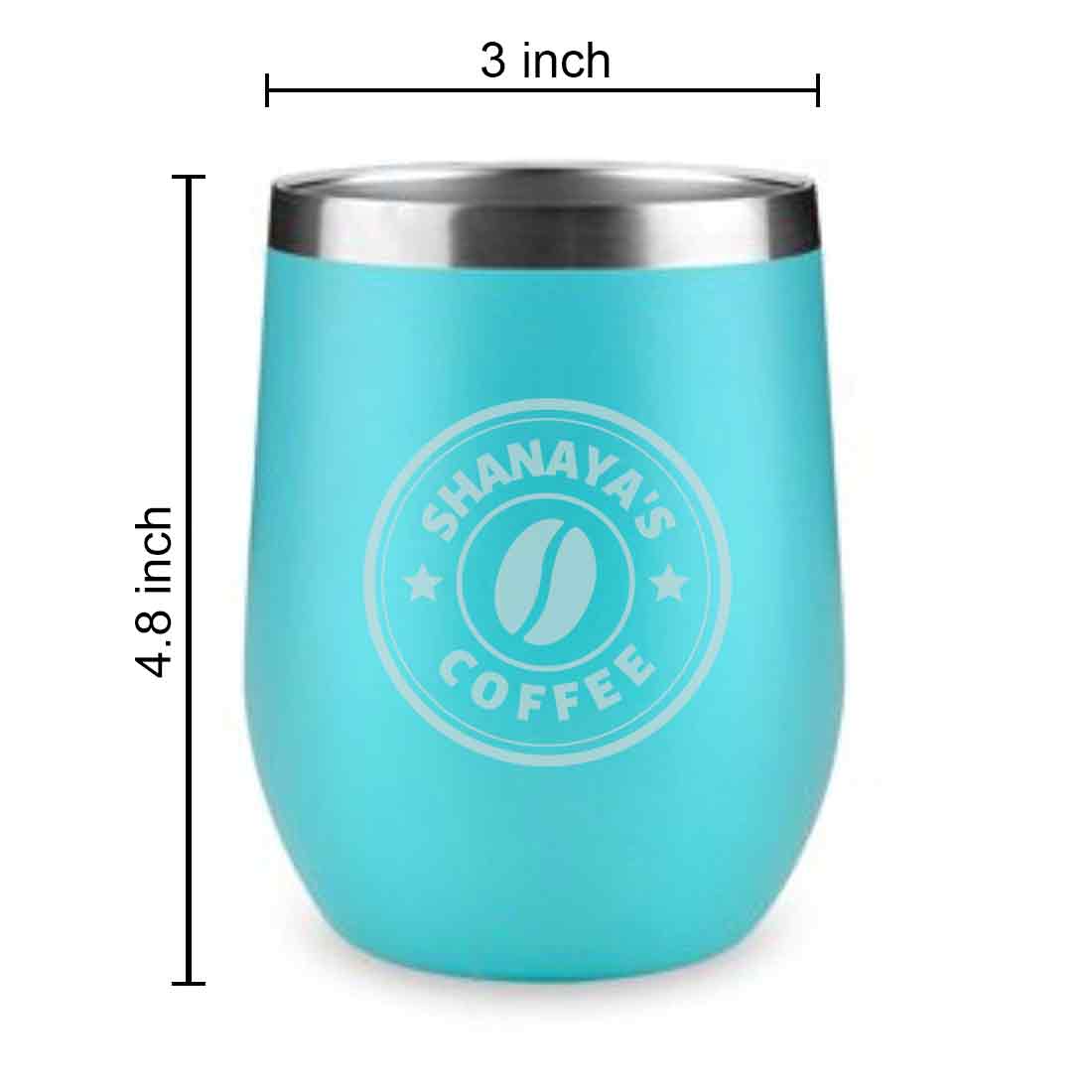 Customized Small Coffee Tumbler for Travelling with Name Engraved Design (350 ML) - Coffee - Image 18