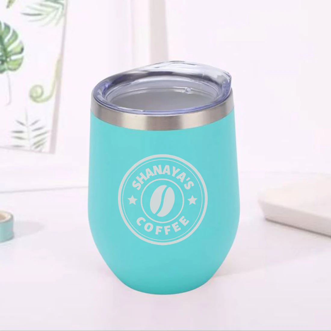 Customized Small Coffee Tumbler for Travelling with Name Engraved Design (350 ML) - Coffee - Image 20