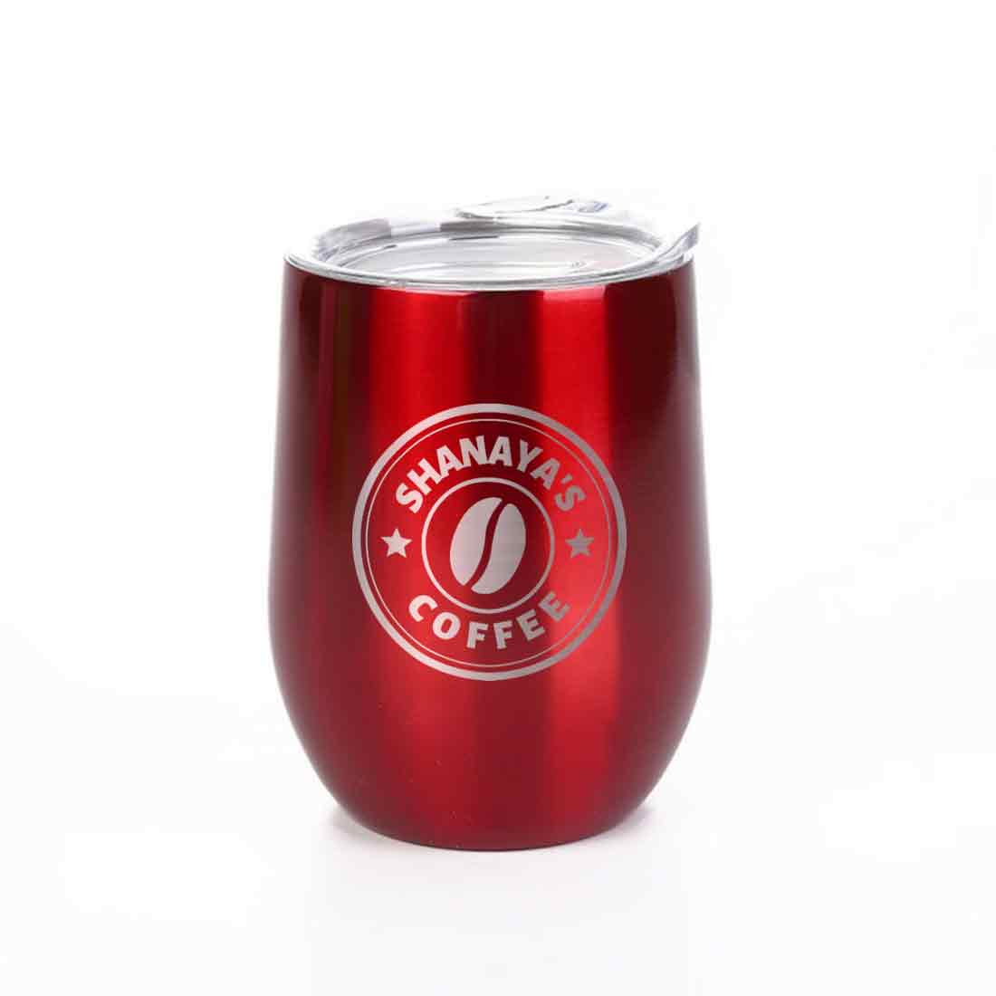 Customized Small Coffee Tumbler for Travelling with Name Engraved Design (350 ML) - Coffee - Image 21
