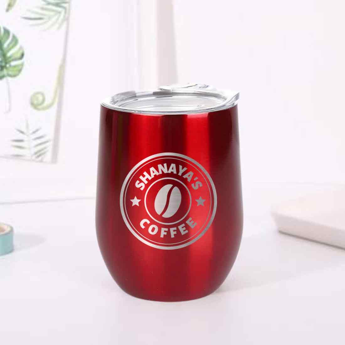 Customized Small Coffee Tumbler for Travelling with Name Engraved Design (350 ML) - Coffee - Image 24