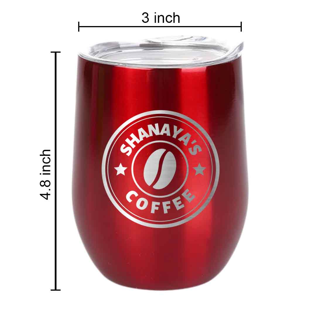 Customized Small Coffee Tumbler for Travelling with Name Engraved Design (350 ML) - Coffee - Image 25