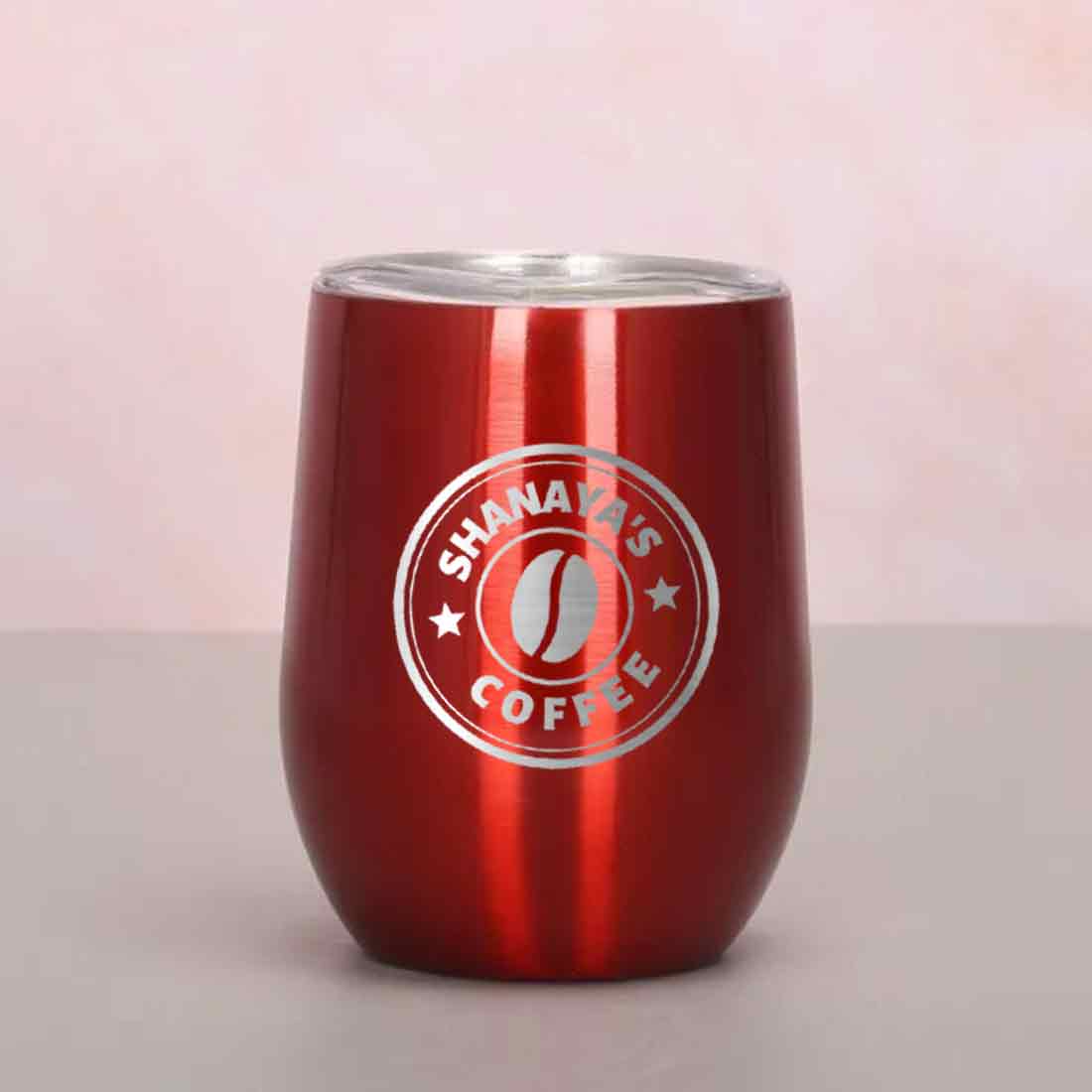 Customized Small Coffee Tumbler for Travelling with Name Engraved Design (350 ML) - Coffee - Image 26