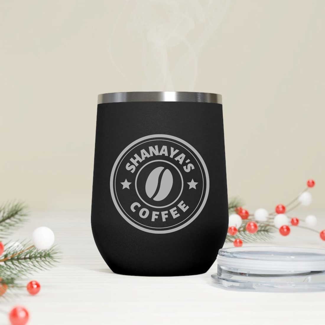 Customized Small Coffee Tumbler for Travelling with Name Engraved Design (350 ML) - Coffee - Image 5