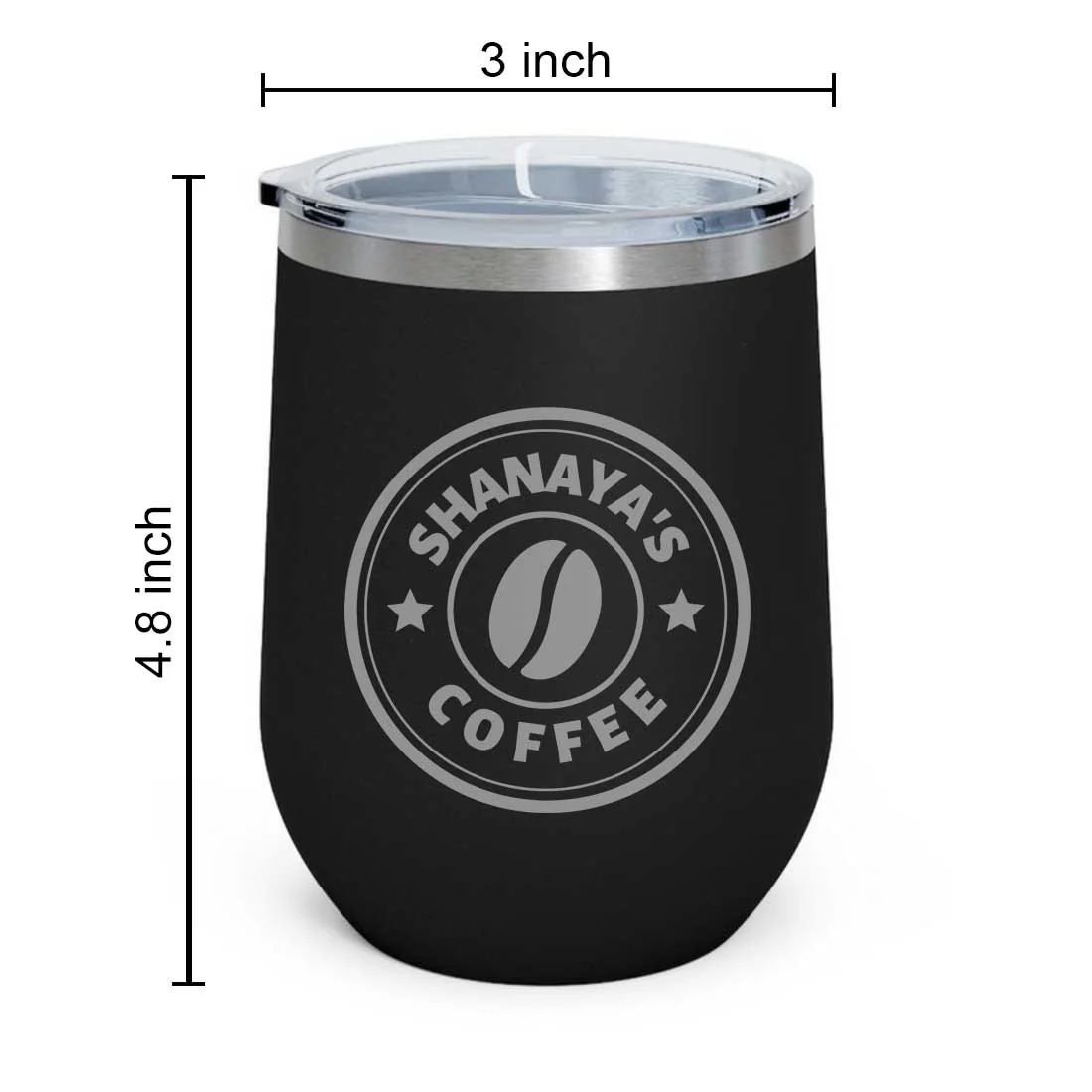 Customized Small Coffee Tumbler for Travelling with Name Engraved Design (350 ML) - Coffee - Image 7