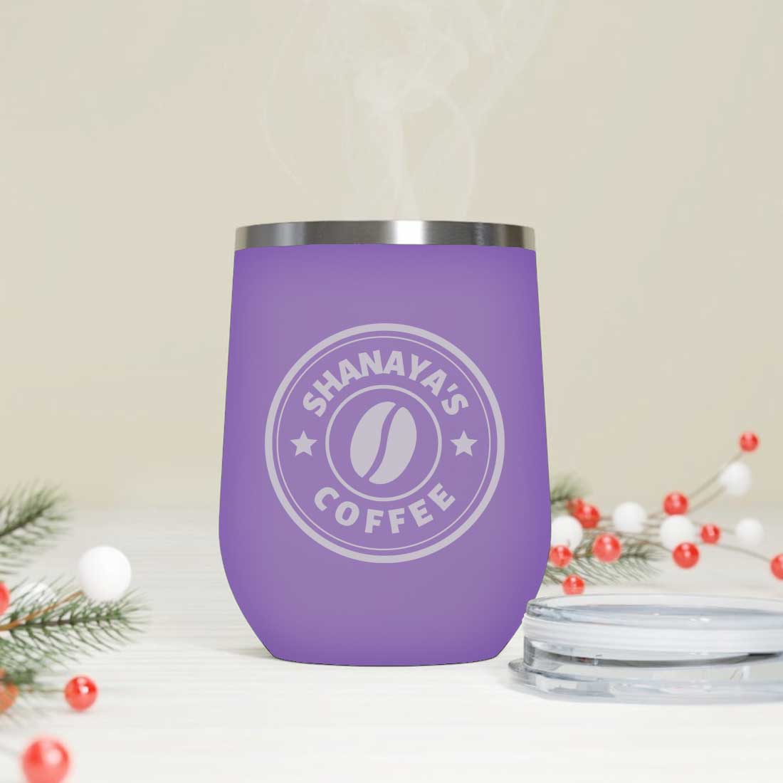 Customized Small Coffee Tumbler for Travelling with Name Engraved Design (350 ML) - Coffee - Image 9
