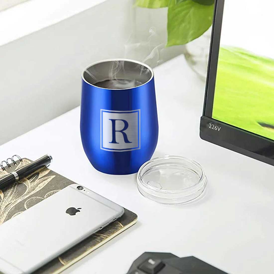 Personalised Small Coffee Tumbler for Travelling Engraved Stainless Steel Mug (350 ML) - Monogram - Image 27