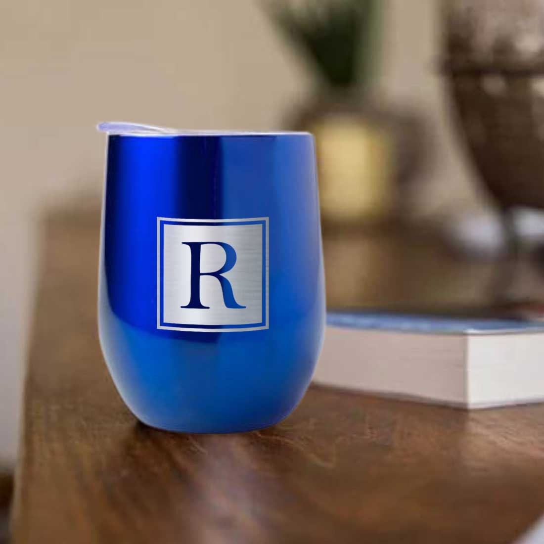 Personalised Small Coffee Tumbler for Travelling Engraved Stainless Steel Mug (350 ML) - Monogram - Image 28