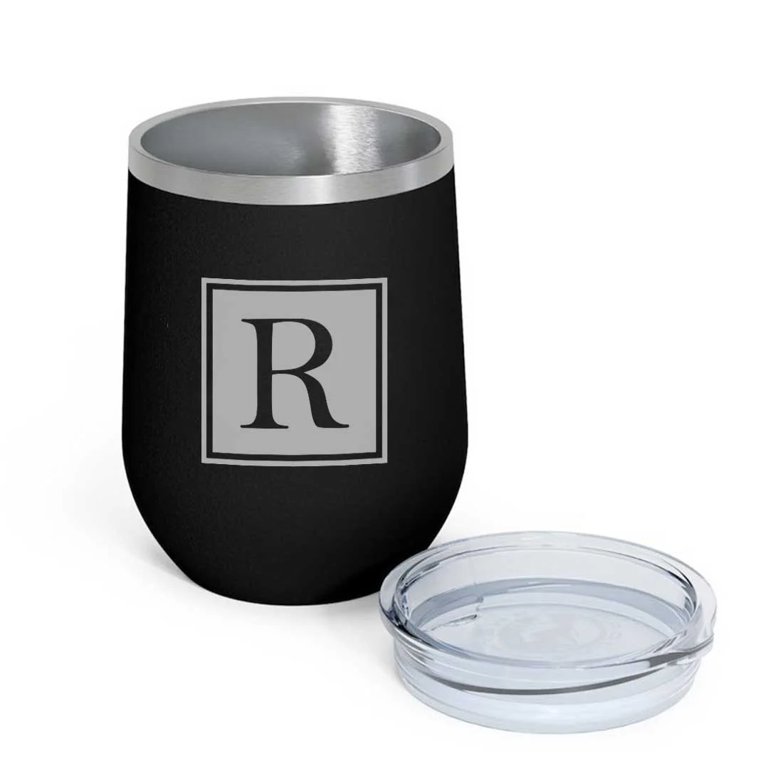 Personalised Small Coffee Tumbler for Travelling Engraved Stainless Steel Mug (350 ML) - Monogram - Image 6