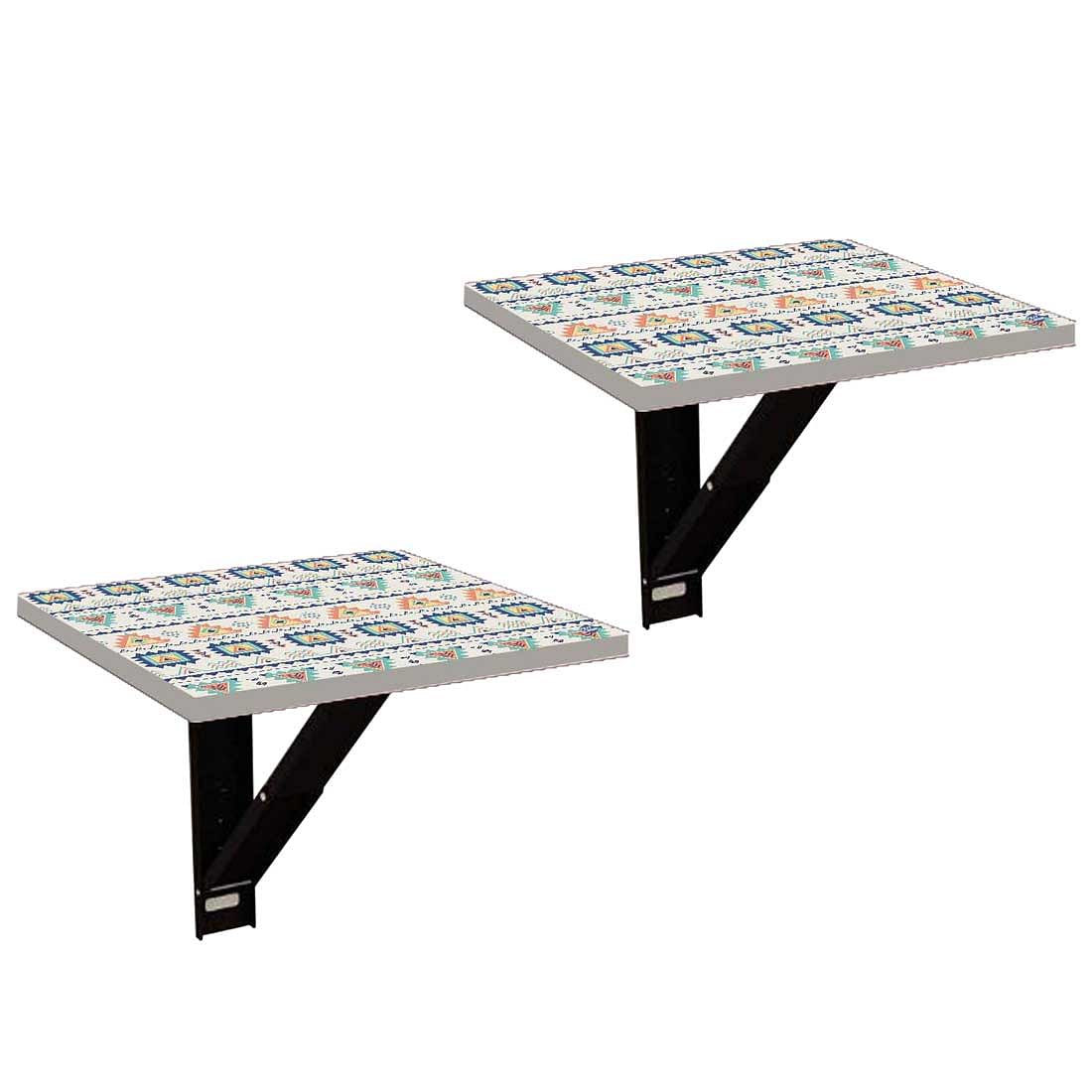 Simple Wall Mounted side Table - Aztec Grey Pattern - Image 2