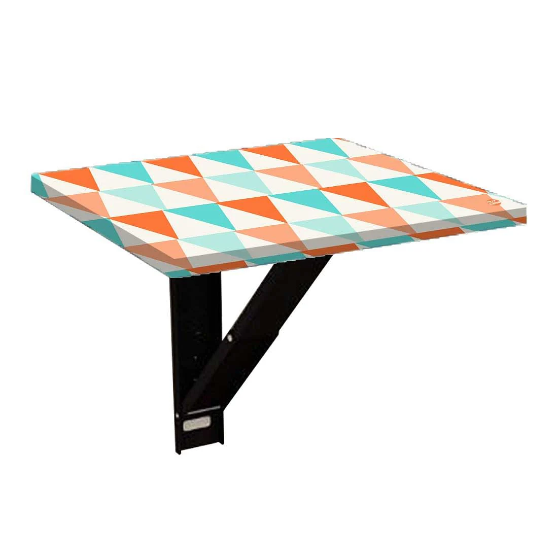 Wall Mounted Night Table For Bedroom - Orange and Mint Triangles - Image 6