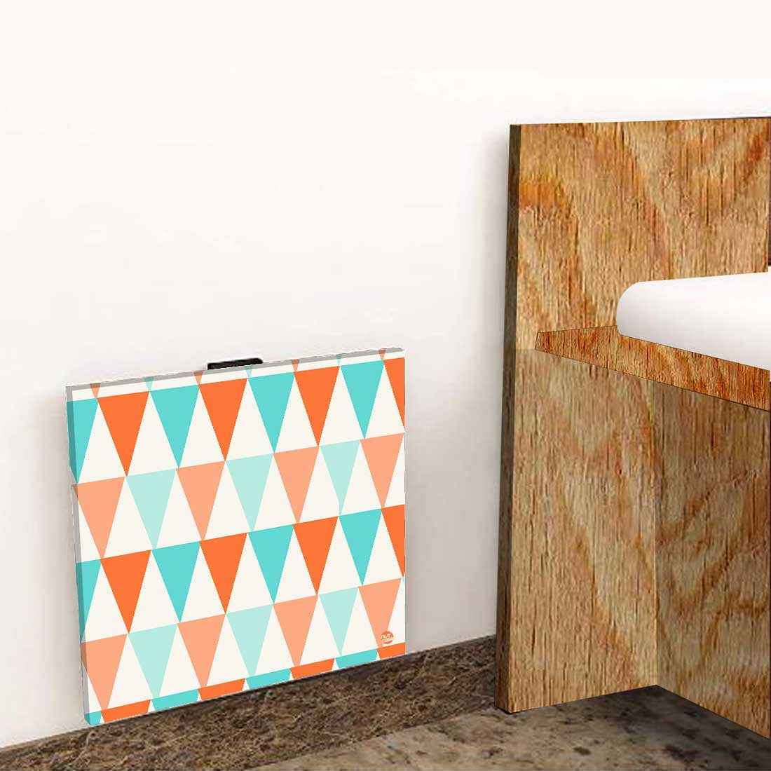 Wall Mounted Night Table For Bedroom - Orange and Mint Triangles - Image 8