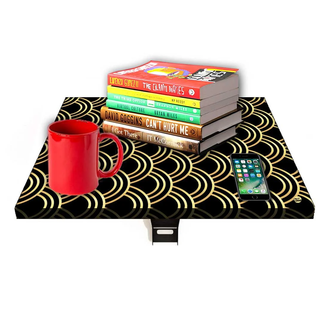 Folding Wall Mounted Bedside Table - Golden Design Pattern - Image 7