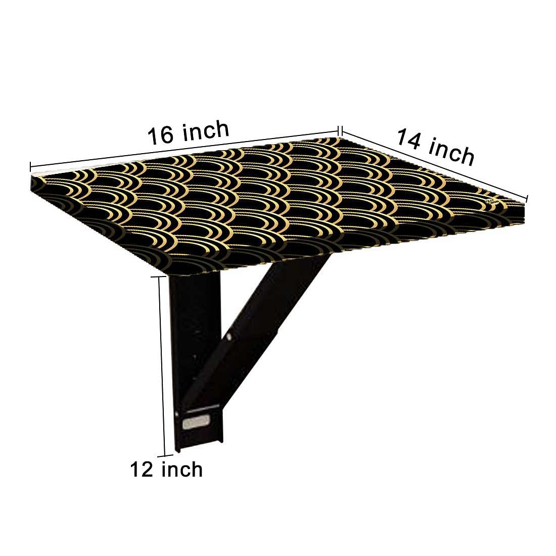 Folding Wall Mounted Bedside Table - Golden Design Pattern - Image 9