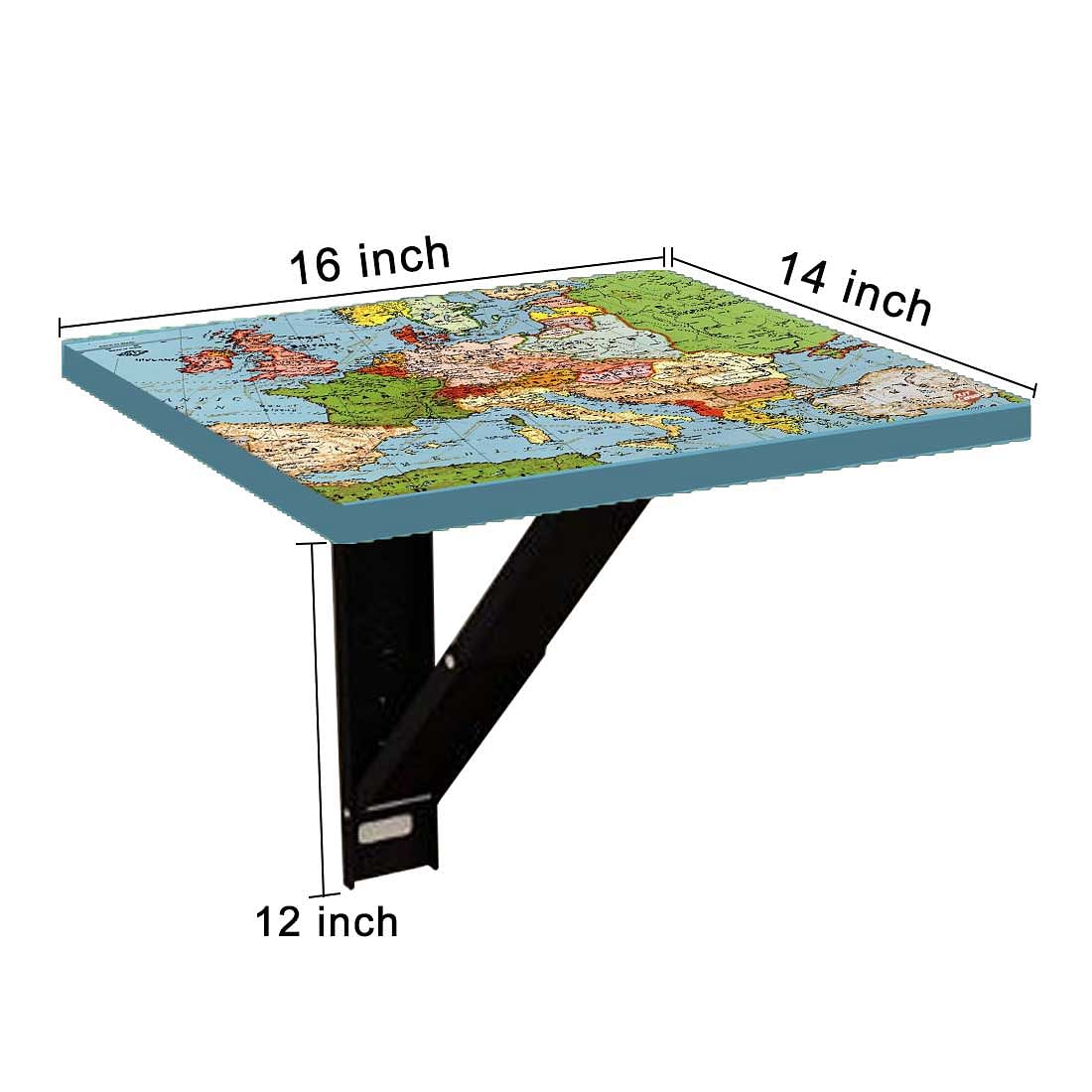 Fold Down Table Wall Mounted with Desk - World Map - Image 9