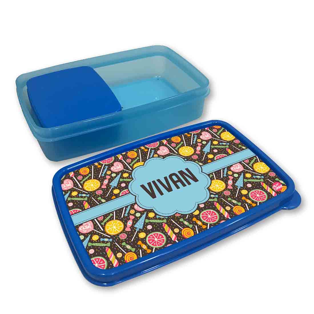 Personalized Snack Box for Kids Plastic Lunch Box for Boys -Lemon and Candy - Image 3