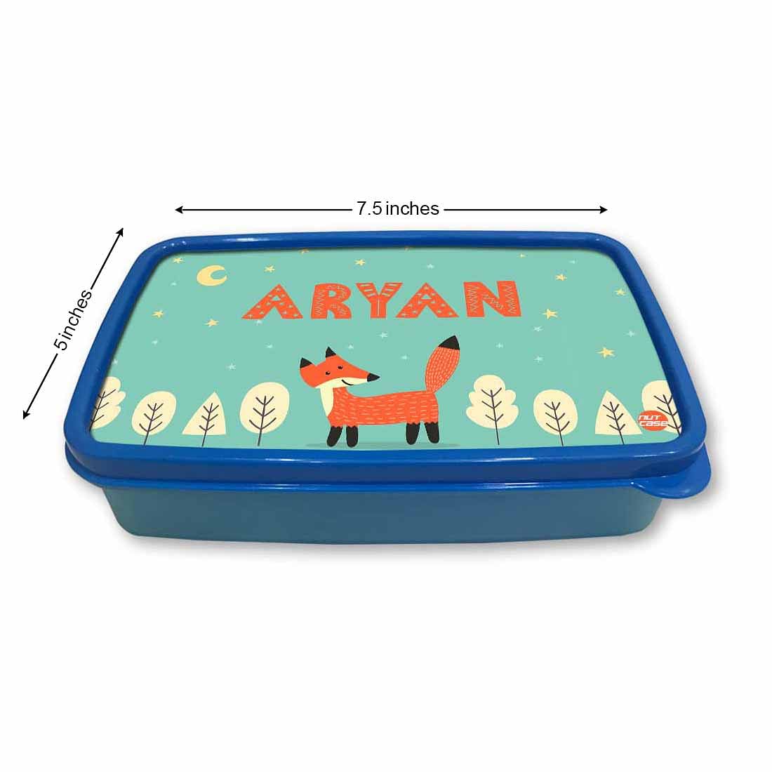 Personalized Snack Box for Kids Plastic Lunch Box for Boys -Fox & Tree - Image 5