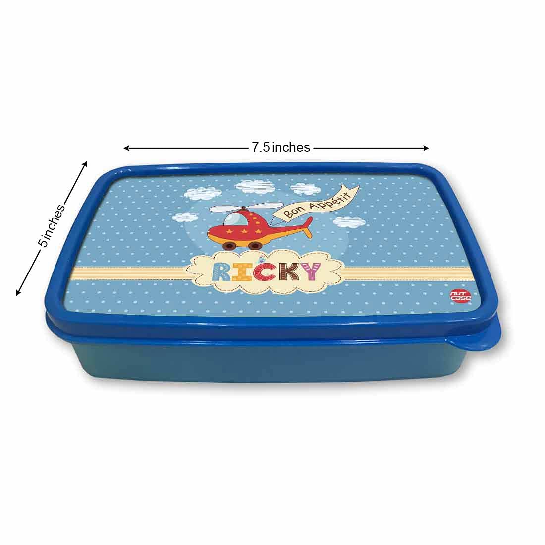 Custom Snack Containers Plastic Lunch Box for Boys - Helicopter & Clouds - Image 5