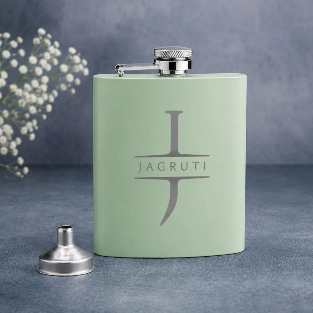 Stainless Steel Alcohol Flask for Women - Personalized 8oz Pink Hip Flask