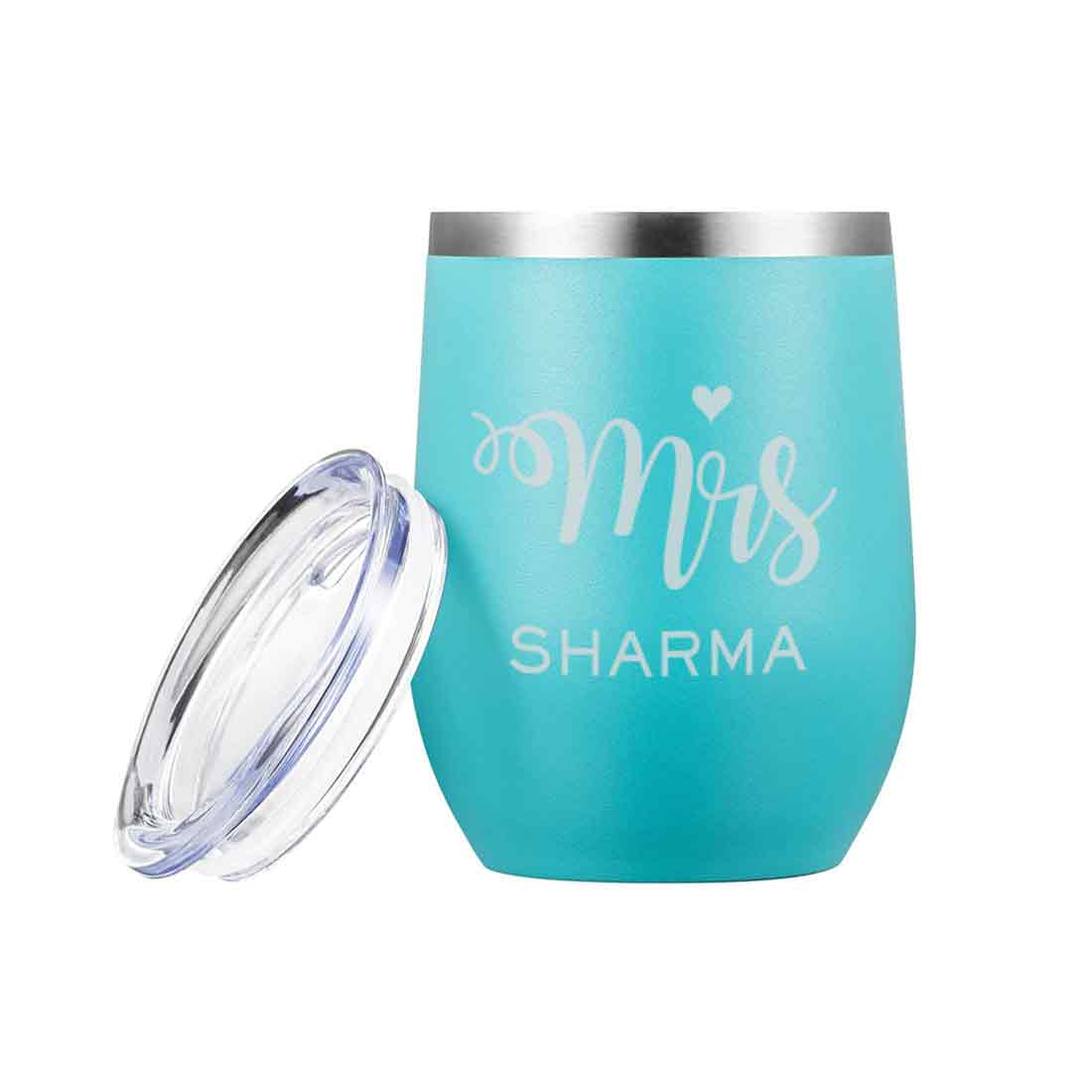 Engraved Personalized Stainless Steel Coffee Tumbler With Lid - Mrs - Image 15