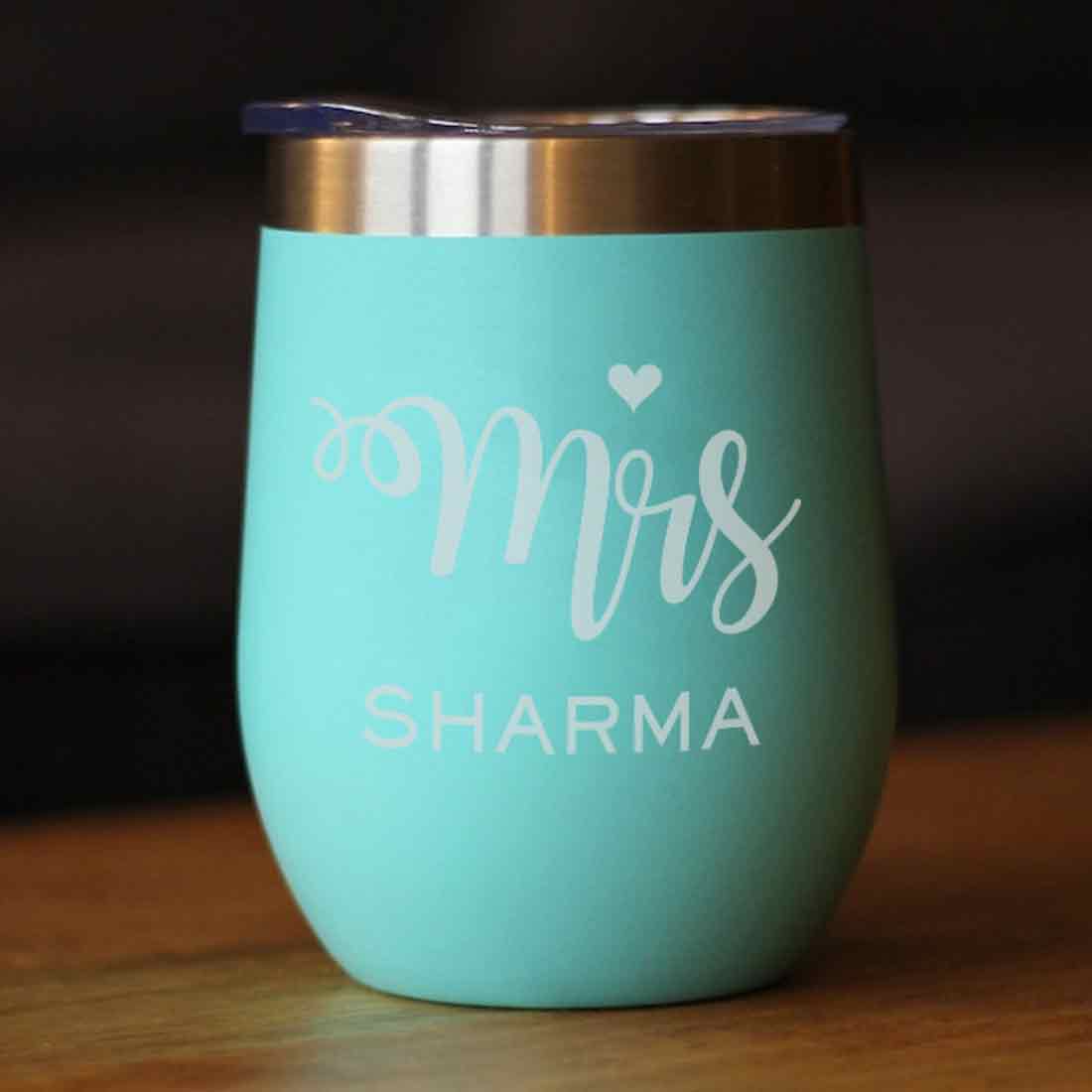 Engraved Personalized Stainless Steel Coffee Tumbler With Lid - Mrs - Image 16