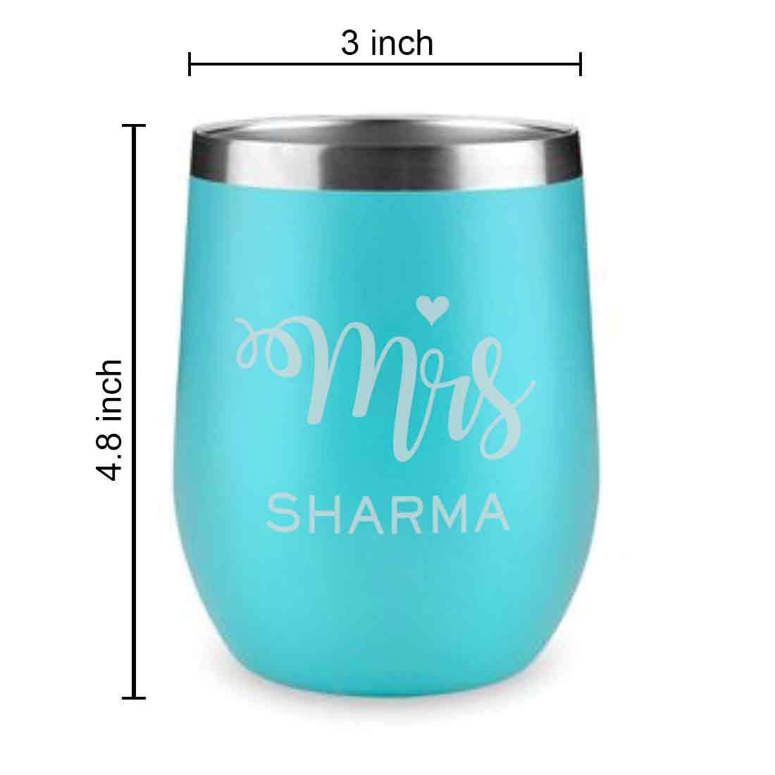 Engraved Personalized Stainless Steel Coffee Tumbler With Lid - Mrs - Image 19