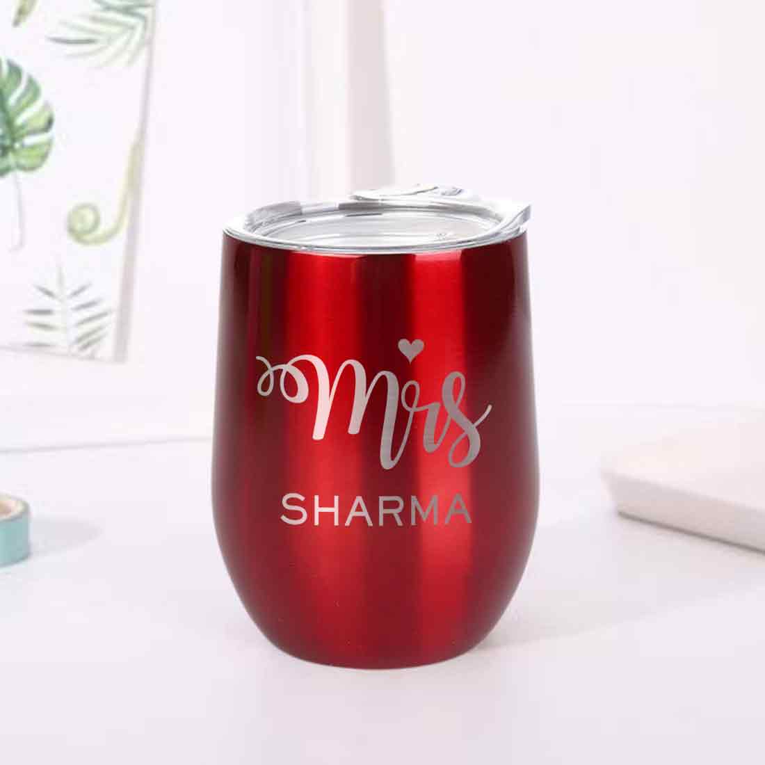 Engraved Personalized Stainless Steel Coffee Tumbler With Lid - Mrs - Image 2