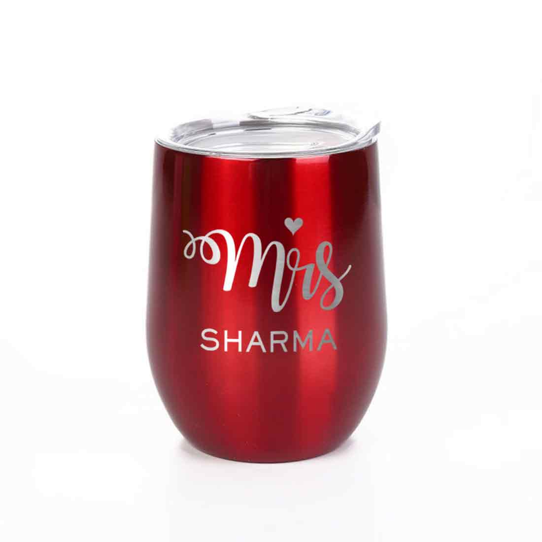 Engraved Personalized Stainless Steel Coffee Tumbler With Lid - Mrs - Image 22
