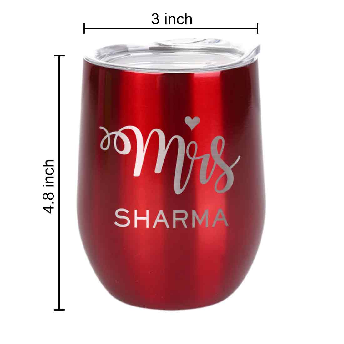 Engraved Personalized Stainless Steel Coffee Tumbler With Lid - Mrs - Image 24