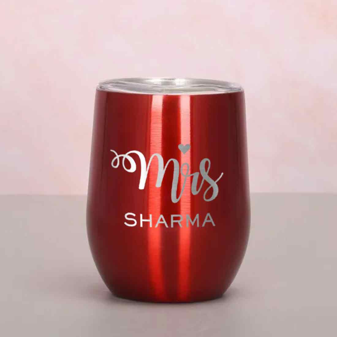Engraved Personalized Stainless Steel Coffee Tumbler With Lid - Mrs - Image 25