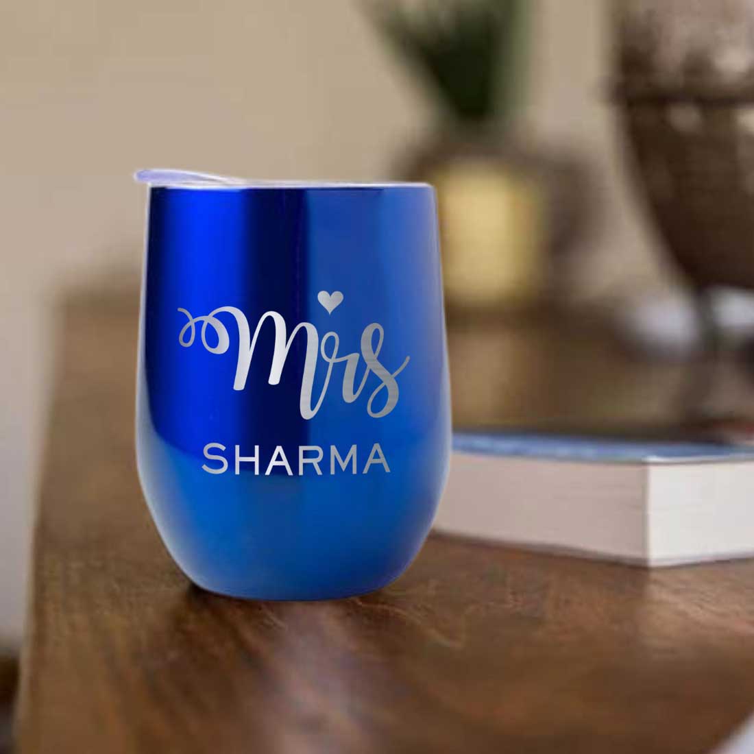 Engraved Personalized Stainless Steel Coffee Tumbler With Lid - Mrs - Image 28