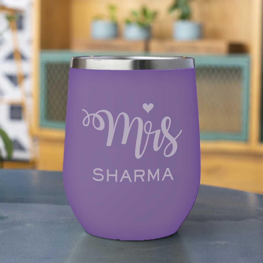 Engraved Personalized Stainless Steel Coffee Tumbler With Lid - Mrs - Image 3