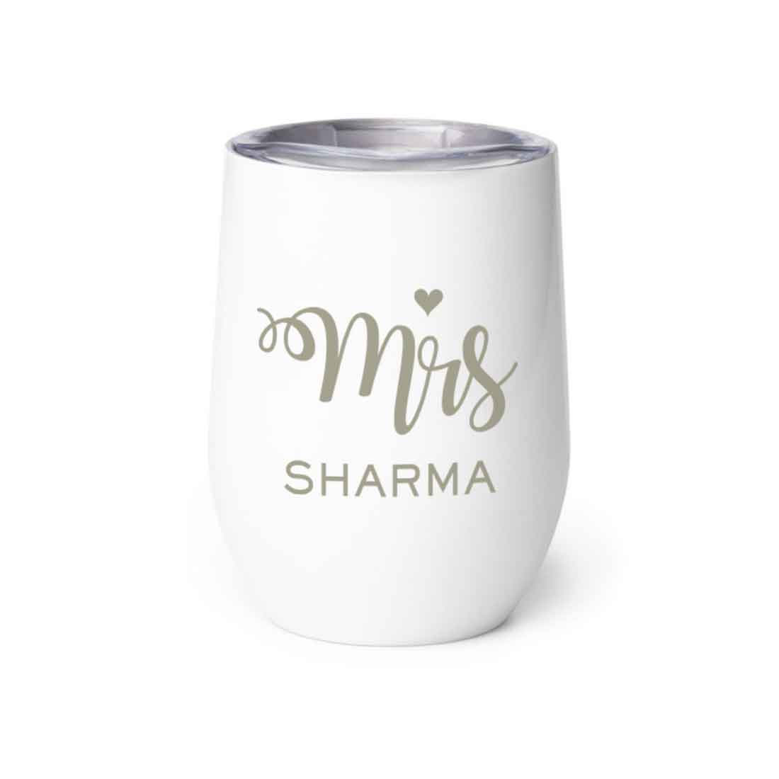 Engraved Personalized Stainless Steel Coffee Tumbler With Lid - Mrs - Image 31