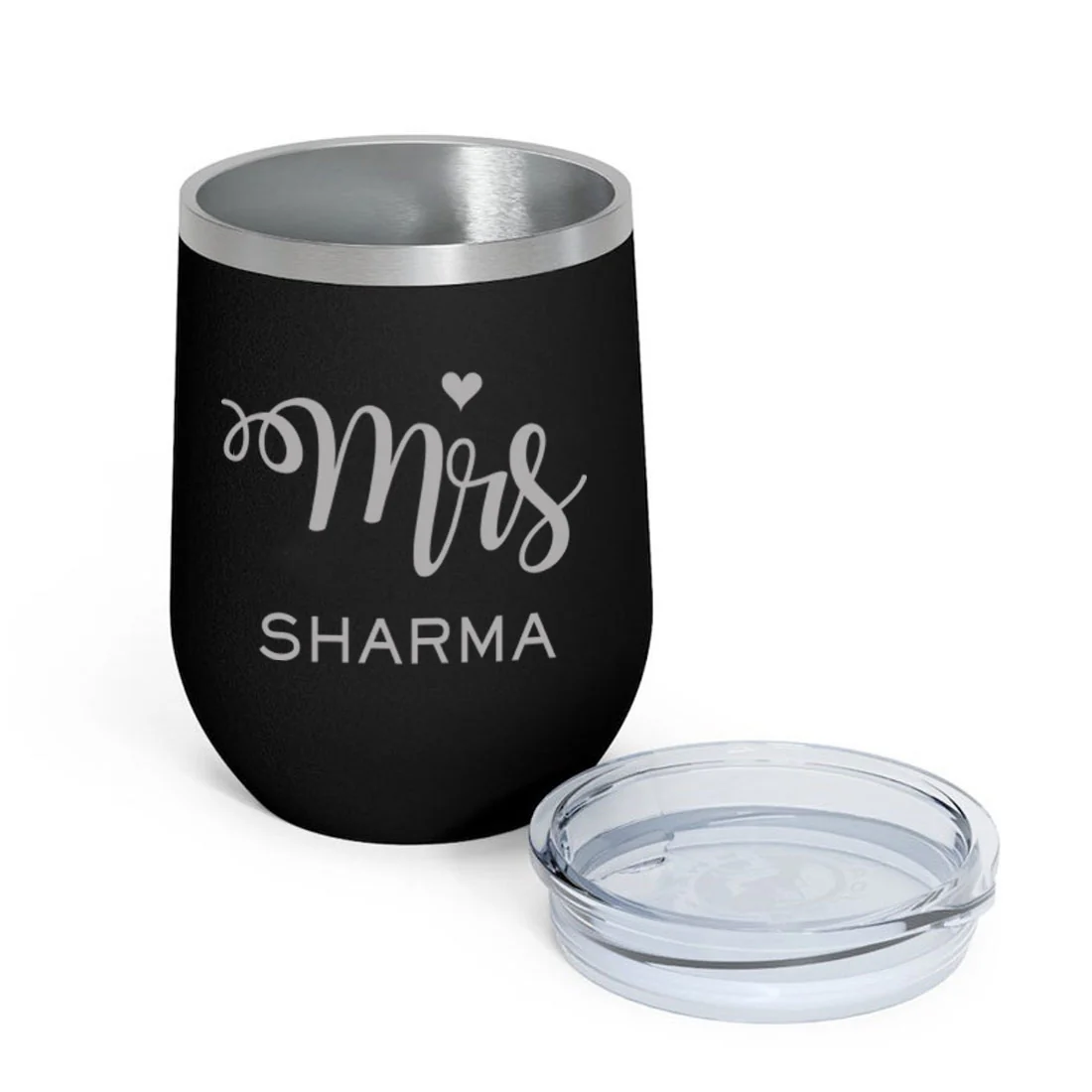 Engraved Personalized Stainless Steel Coffee Tumbler With Lid - Mrs - Image 5