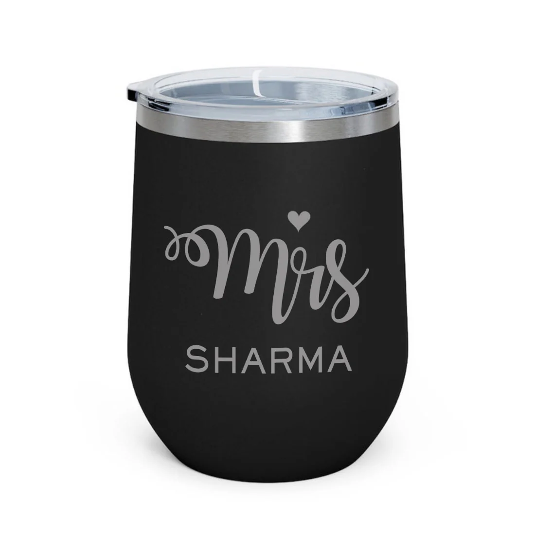 Engraved Personalized Stainless Steel Coffee Tumbler With Lid - Mrs - Image 8