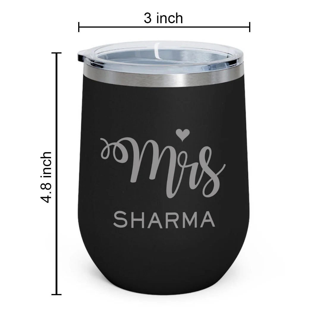 Engraved Personalized Stainless Steel Coffee Tumbler With Lid - Mrs - Image 9