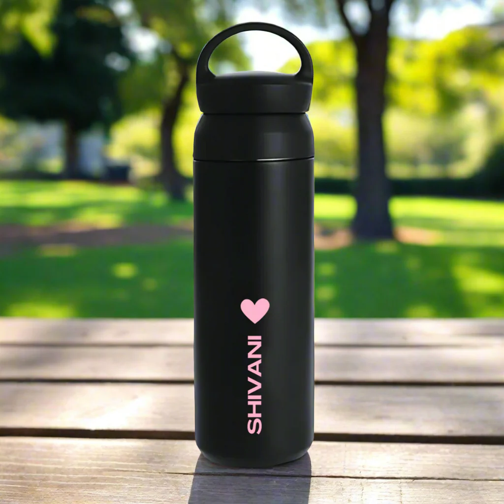 Stainless Steel Drink Bottle Personalised with Name - Insulated Water Bottle 500ml - Heart - Image 13