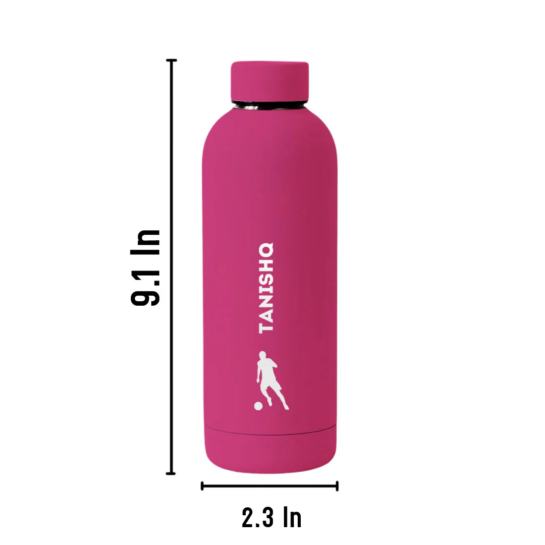 Stainless Steel Insulated Water Bottle with Name 500ML Water Bottles for Sports - BPA Free, Leakproof - Football - Image 11