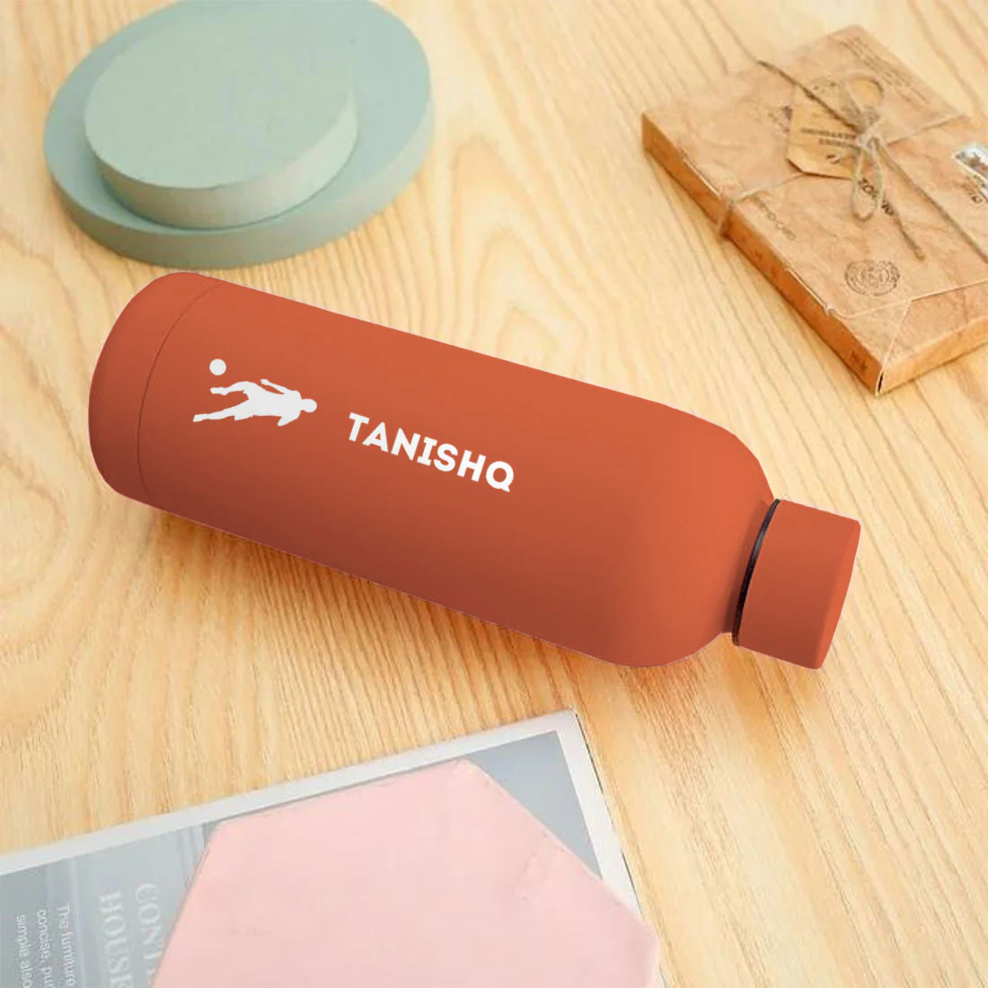 Stainless Steel Insulated Water Bottle with Name 500ML Water Bottles for Sports - BPA Free, Leakproof - Football - Image 14