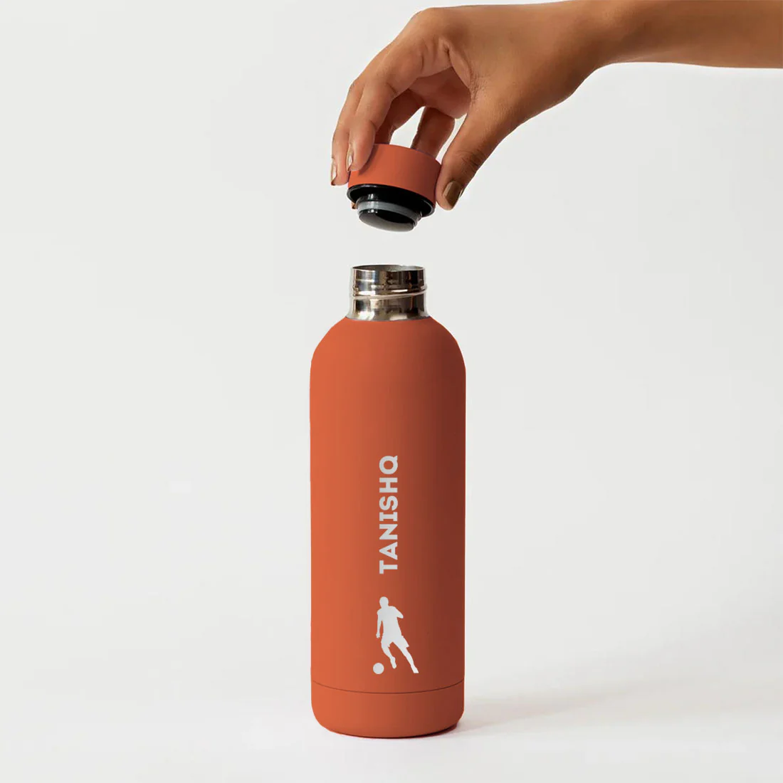 Stainless Steel Insulated Water Bottle with Name 500ML Water Bottles for Sports - BPA Free, Leakproof - Football - Image 18