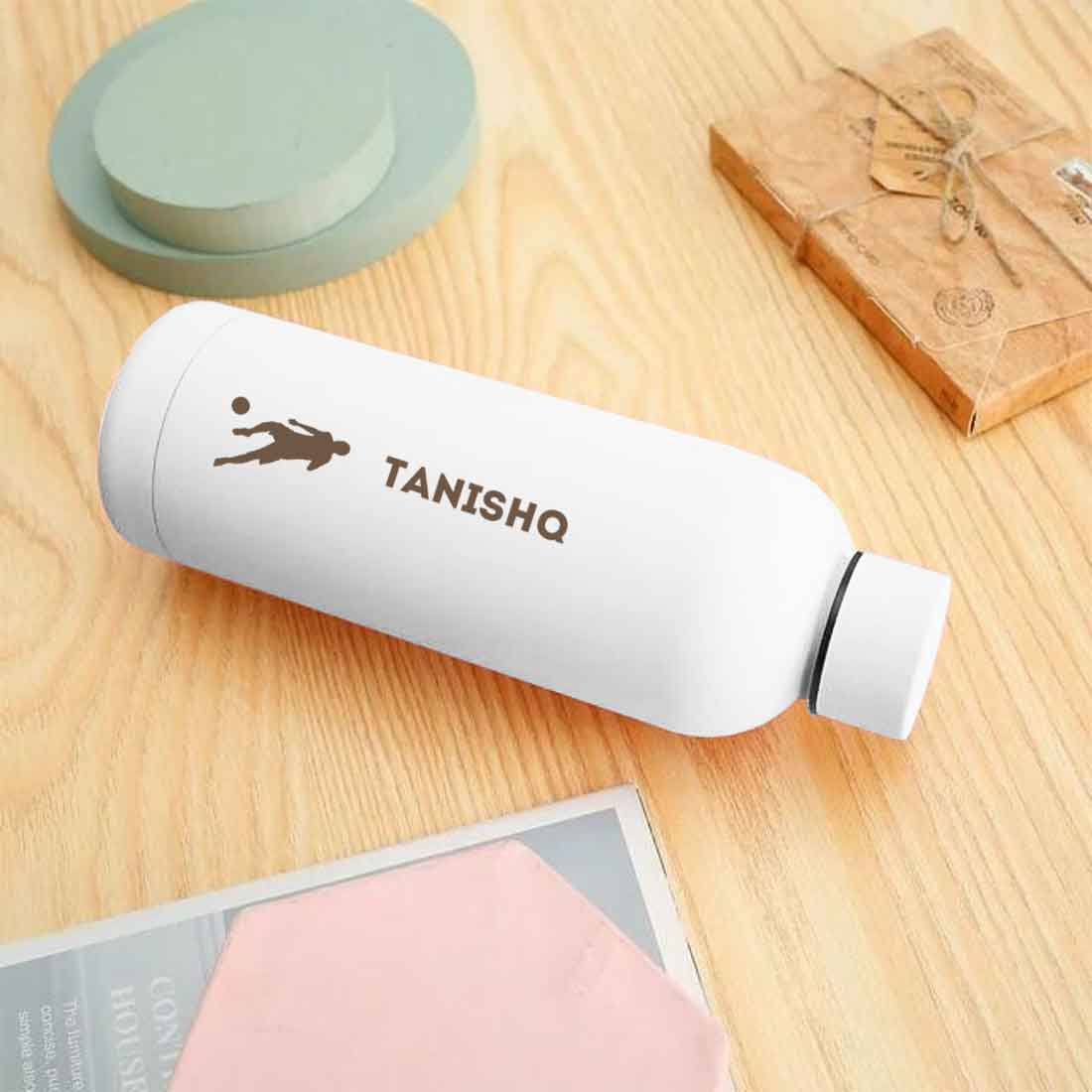 Stainless Steel Insulated Water Bottle with Name 500ML Water Bottles for Sports - BPA Free, Leakproof - Football - Image 19