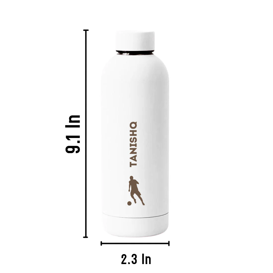 Stainless Steel Insulated Water Bottle with Name 500ML Water Bottles for Sports - BPA Free, Leakproof - Football - Image 27