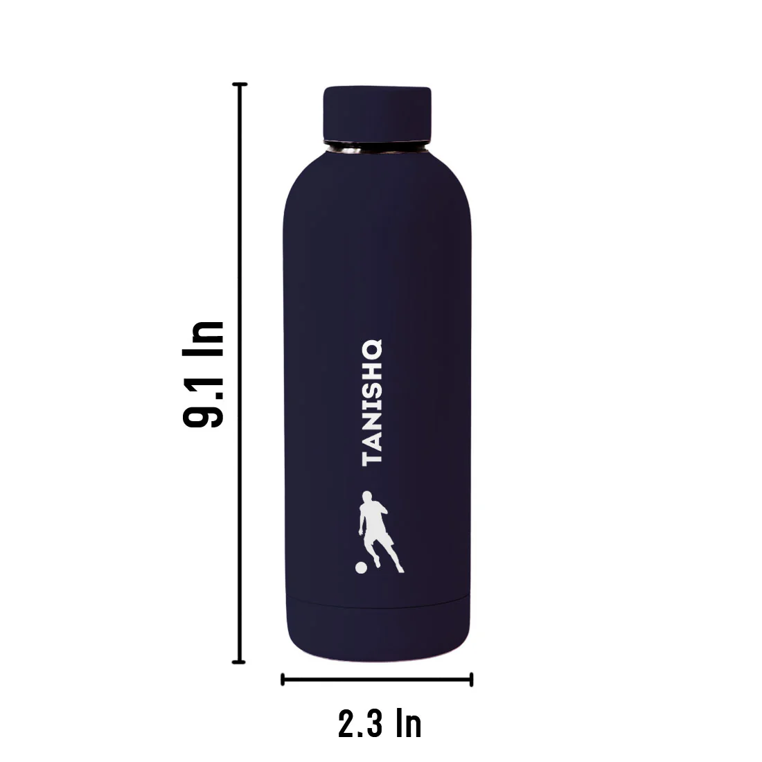 Stainless Steel Insulated Water Bottle with Name 500ML Water Bottles for Sports - BPA Free, Leakproof - Football - Image 32