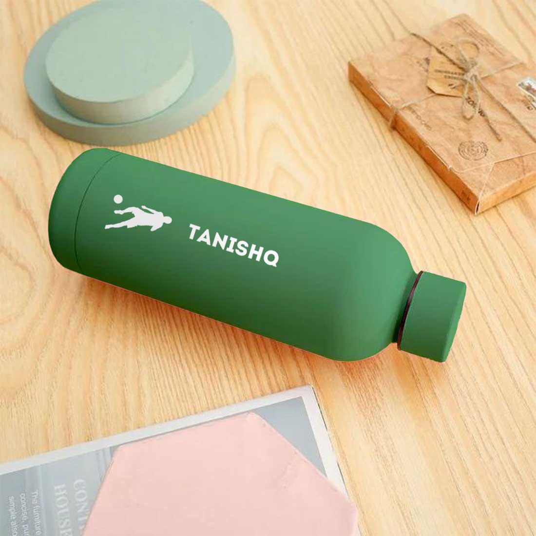 Stainless Steel Insulated Water Bottle with Name 500ML Water Bottles for Sports - BPA Free, Leakproof - Football - Image 38