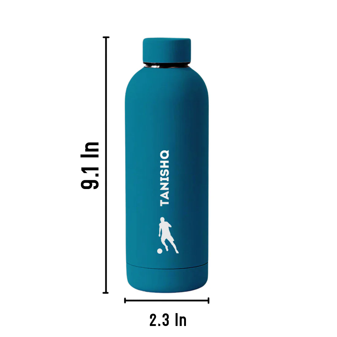 Stainless Steel Insulated Water Bottle with Name 500ML Water Bottles for Sports - BPA Free, Leakproof - Football - Image 40