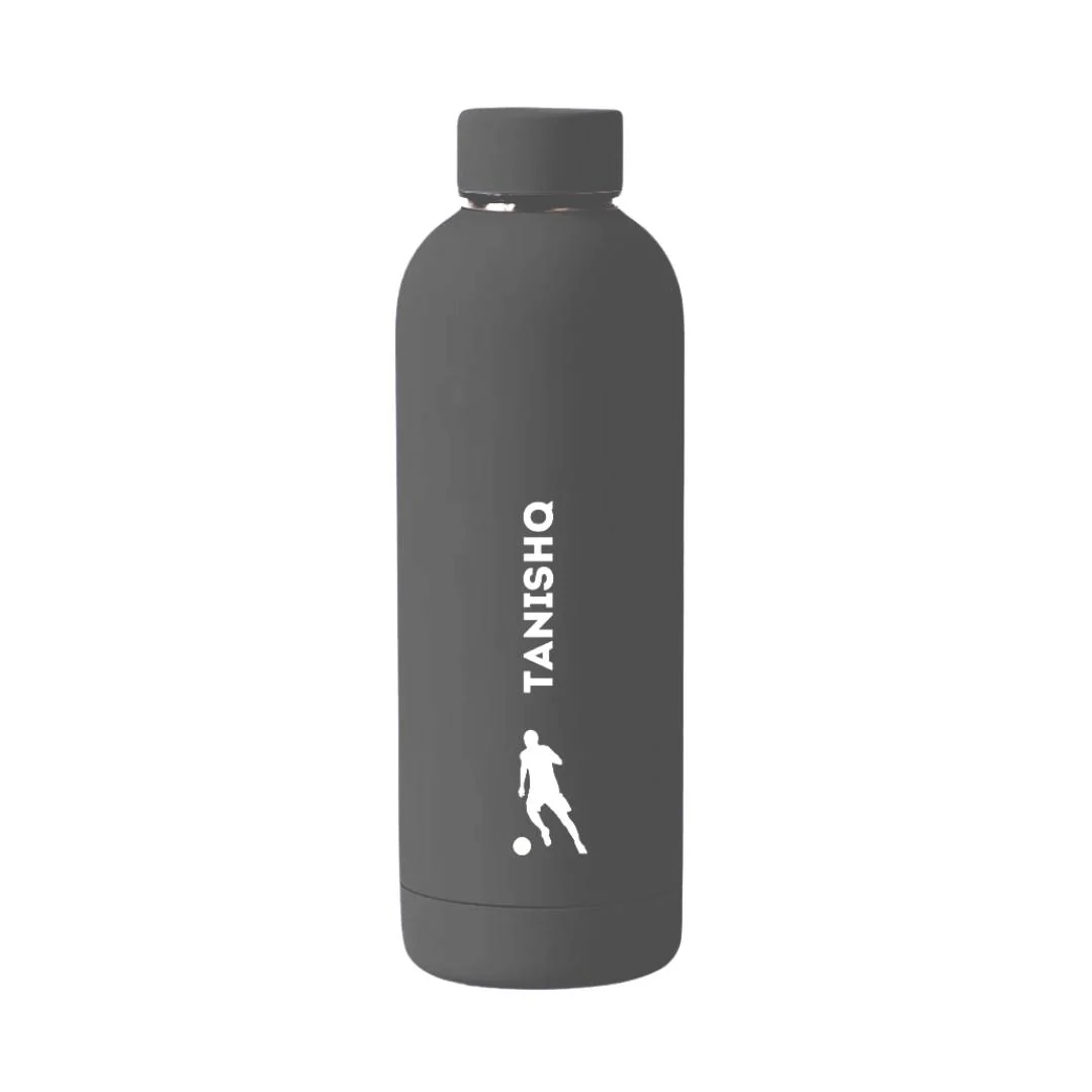 Stainless Steel Insulated Water Bottle with Name 500ML Water Bottles for Sports - BPA Free, Leakproof - Football - Image 49