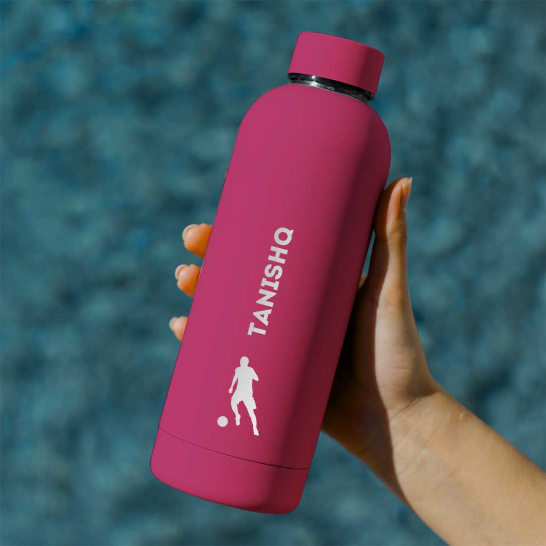 Stainless Steel Insulated Water Bottle with Name 500ML Water Bottles for Sports - BPA Free, Leakproof - Football - Image 6