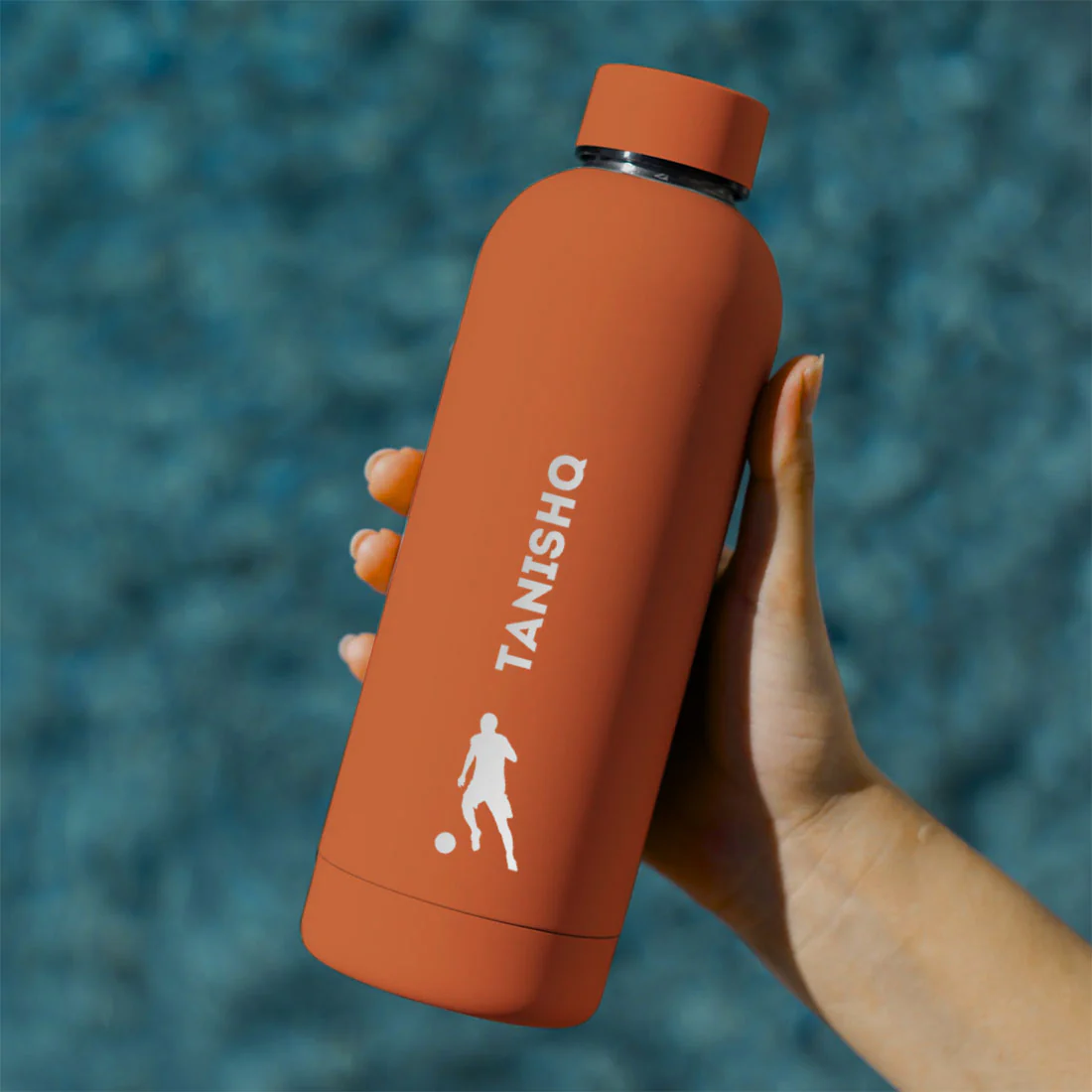 Stainless Steel Insulated Water Bottle with Name 500ML Water Bottles for Sports - BPA Free, Leakproof - Football - Image 7
