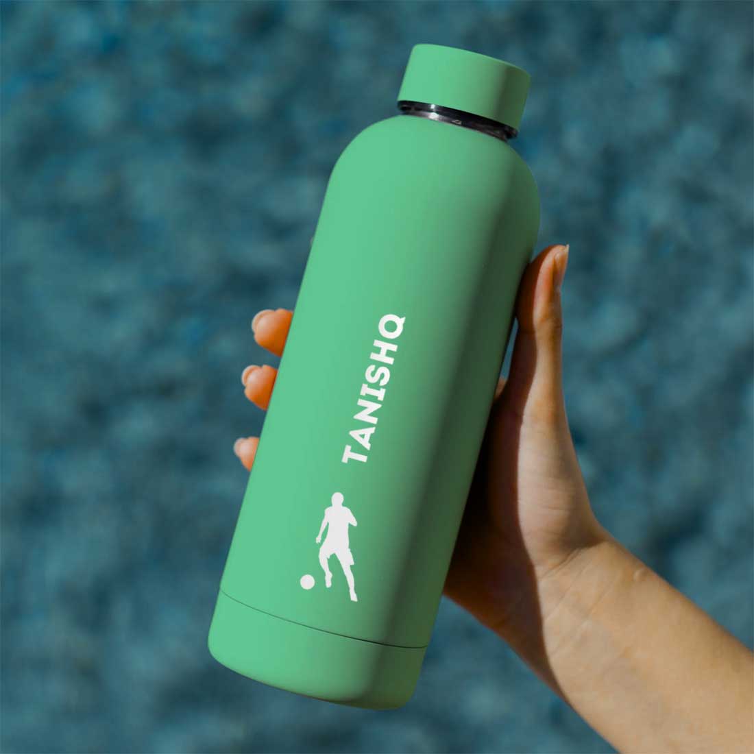 Stainless Steel Insulated Water Bottle with Name 500ML Water Bottles for Sports - BPA Free, Leakproof - Football - Image 8